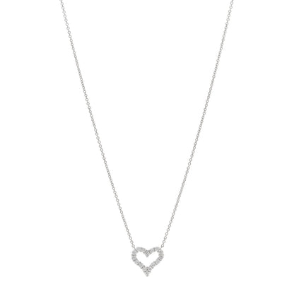 Tiffany Platinum Diamond Mini Heart Pendant Necklace 1 of 5