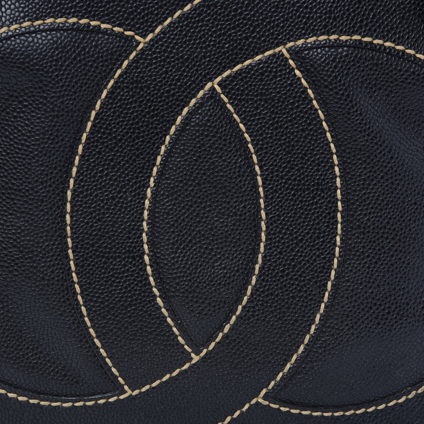 Caviar CC Stitched Small Tote Black