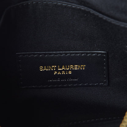 Saint Laurent Grain De Poudre Chevron Monogram Bill Pouch Black 6 of 8