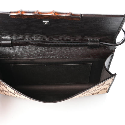Gucci Monogram Bamboo Bar Clutch Dark Brown 5 of 9