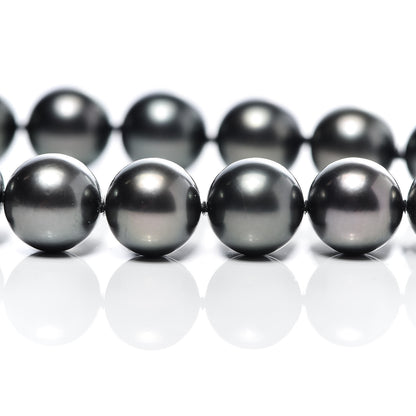 Mikimoto 18K White Gold Black South Sea Cultured Pearl 11-14mm Strand Necklace 18.75" 7 of 10