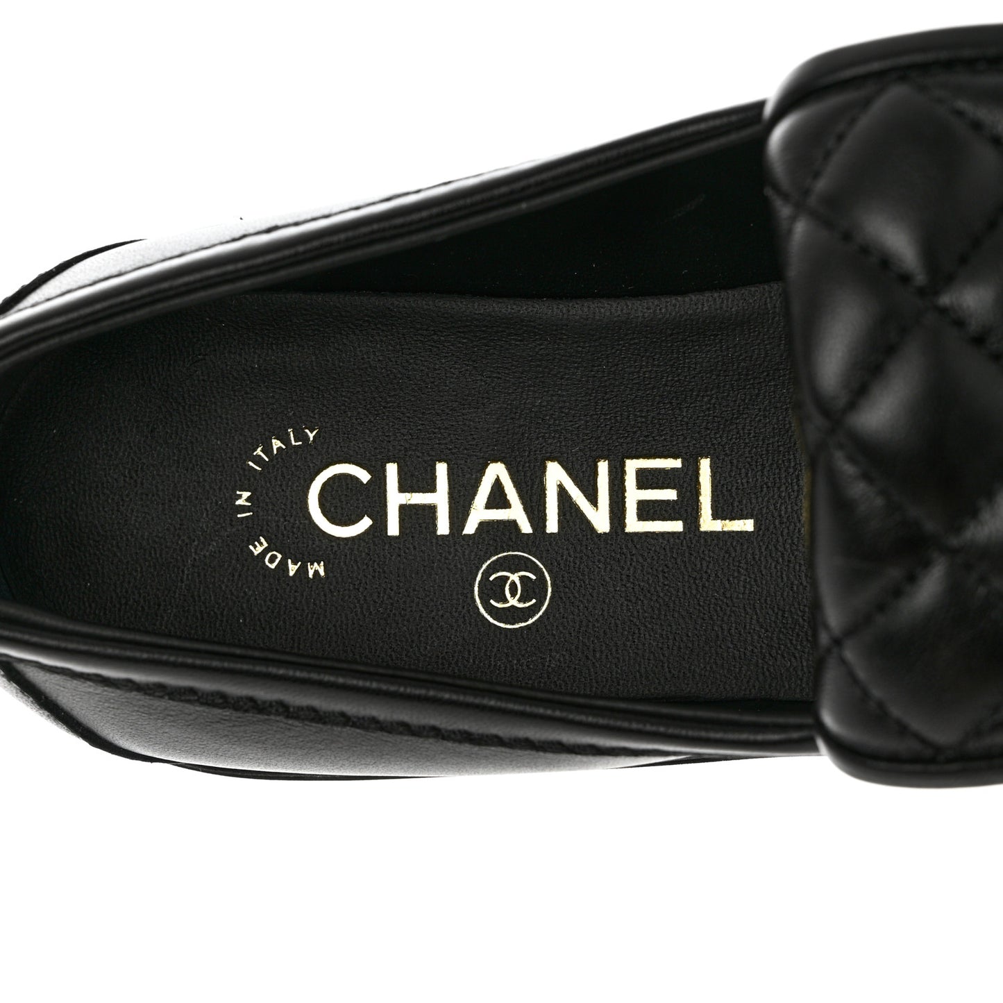 Lambskin Quilted CC Turnlock Loafers 38 Black
