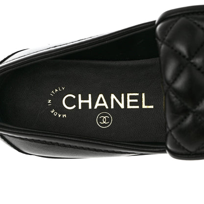 Chanel Lambskin Quilted CC Turnlock Loafers 38 Black 7 of 9