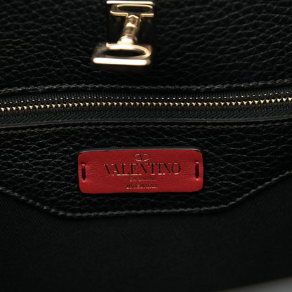 Valentino Garavani Pebbled Calfskin Large JoyLock Satchel Black 6 of 11