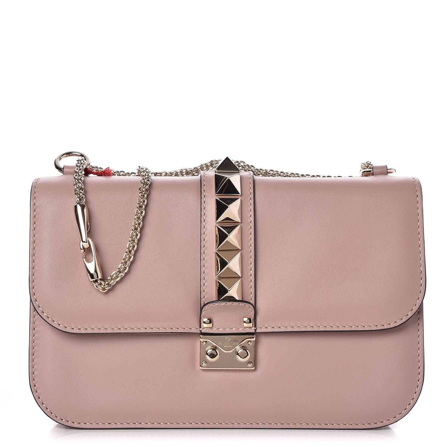 Valentino Garavani Vitello Medium Glam Lock Rockstud Flap Poudre 1 of 6