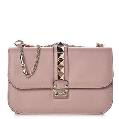 Valentino Garavani Vitello Medium Glam Lock Rockstud Flap Poudre 1 of 6