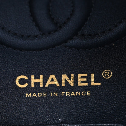 Chanel Metallic Lambskin Quilted Small Double Flap Dark Blue 6 of 11