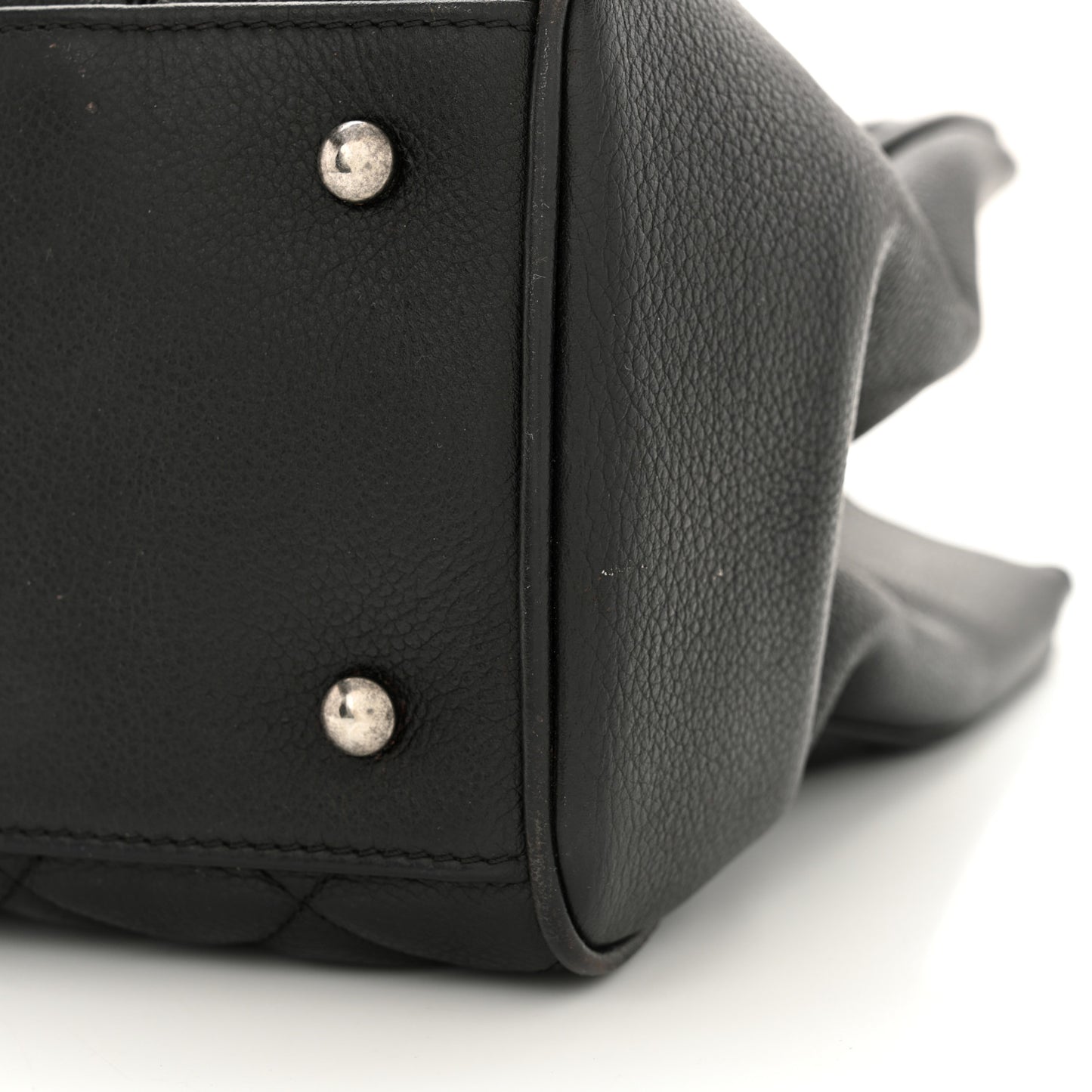 Caviar Quilted Large Casual Pocket Tote Black