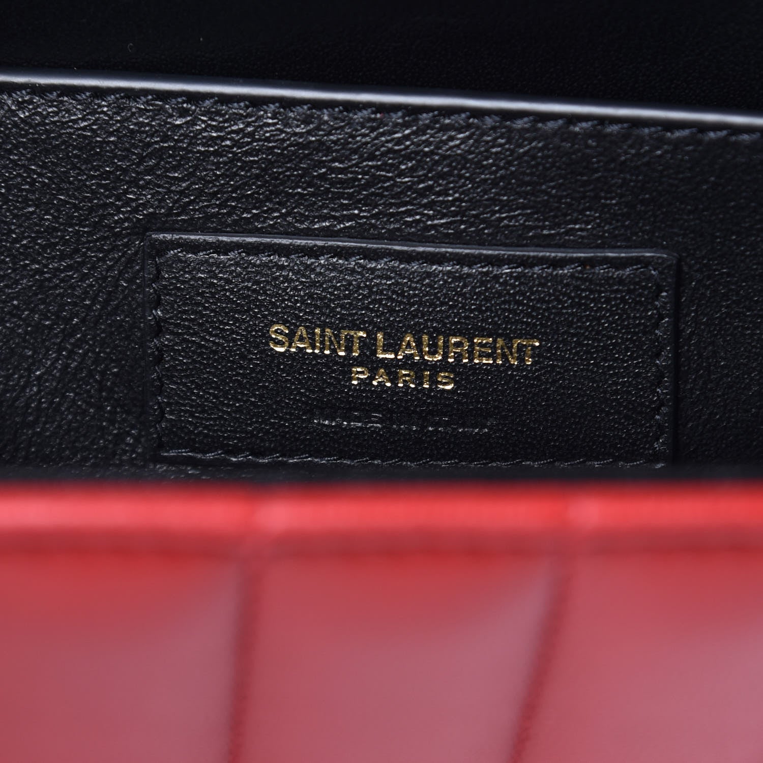 Saint Laurent Grain De Poudre Matelasse Monogram Medium Vicky Chain Bag Red 7 of 9