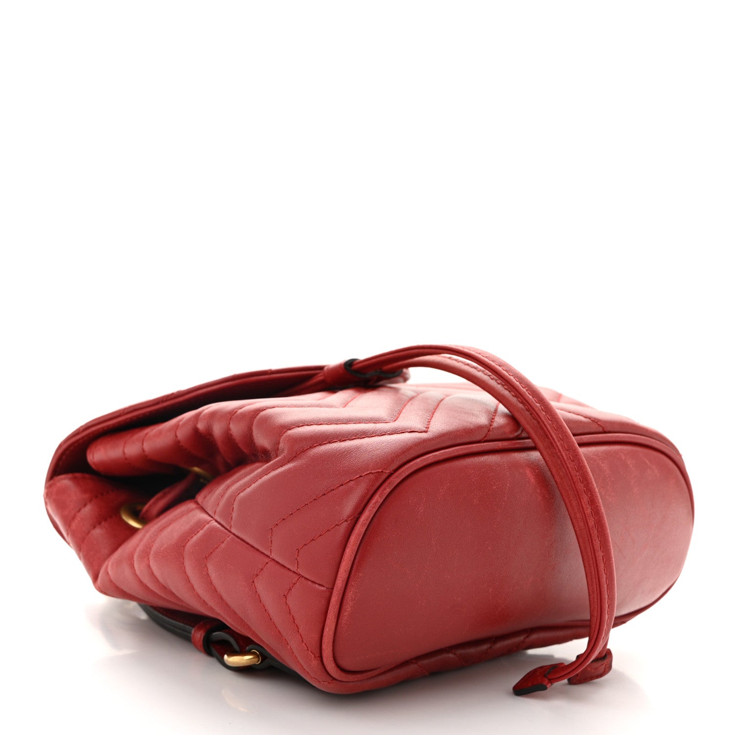 Gucci Calfskin Matelasse GG Marmont Flap Backpack Hibiscus Red 3 of 10