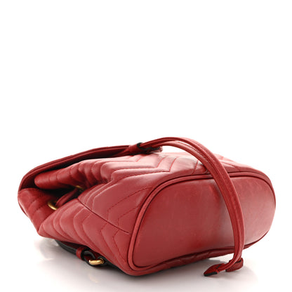Gucci Calfskin Matelasse GG Marmont Flap Backpack Hibiscus Red 3 of 10
