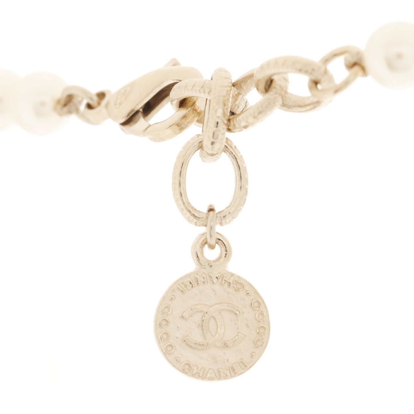 Pearl CC 100th Anniversary Necklace Light Gold