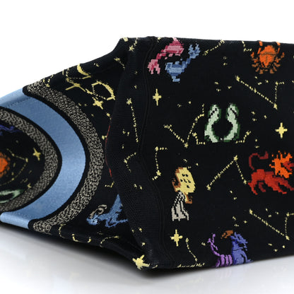 Christian Dior Canvas Embroidered Medium Pixel Zodiac Book Tote Black Multicolor 8 of 9
