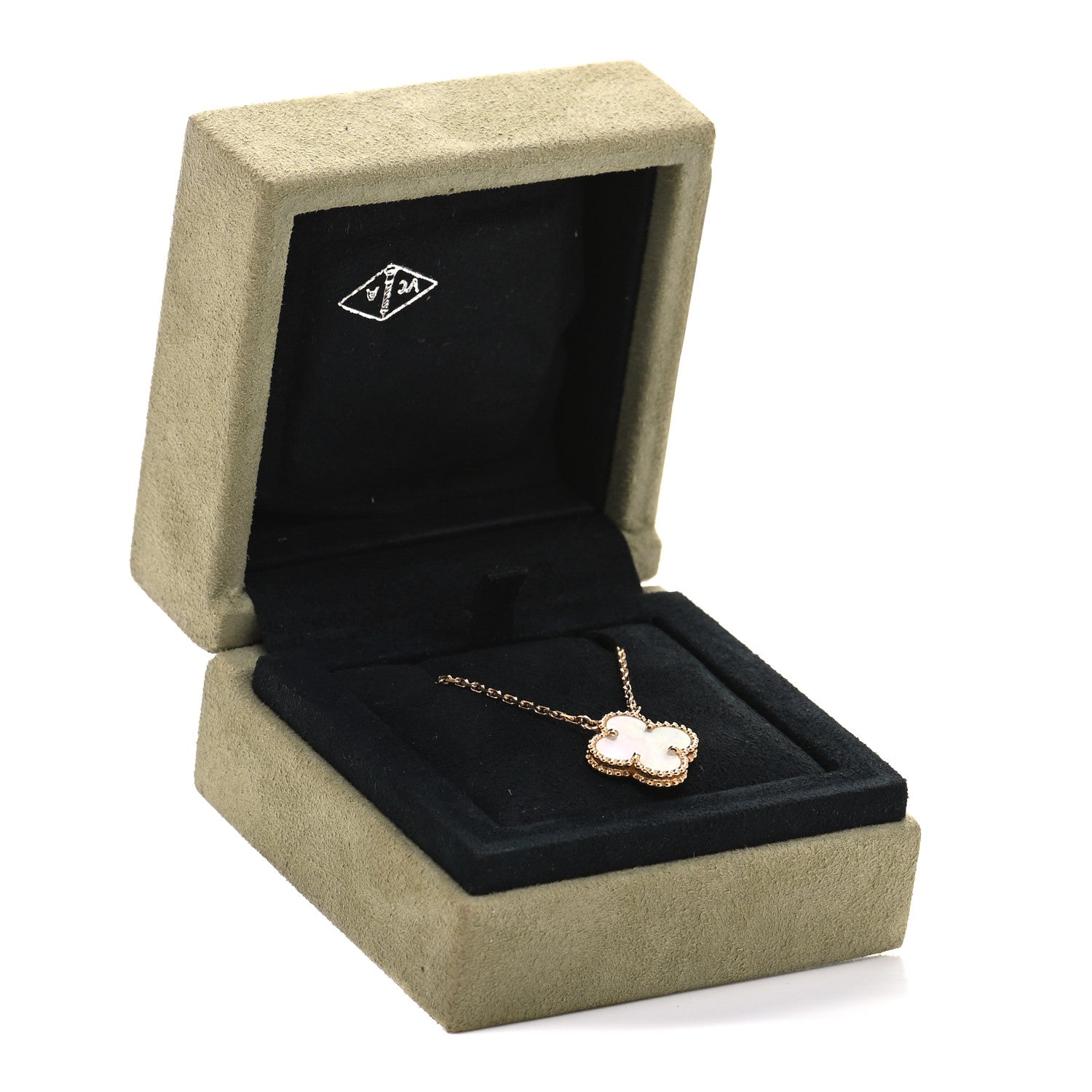 Van Cleef & Arpels 18K Yellow Gold Mother of Pearl Vintage Alhambra Pendant Necklace 5 of 5