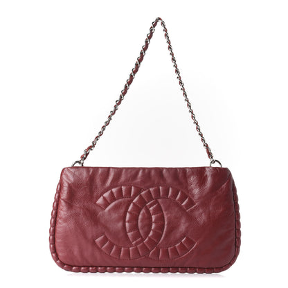 Chanel Calfskin On The Bund Pochette Dark Red 1 of 10