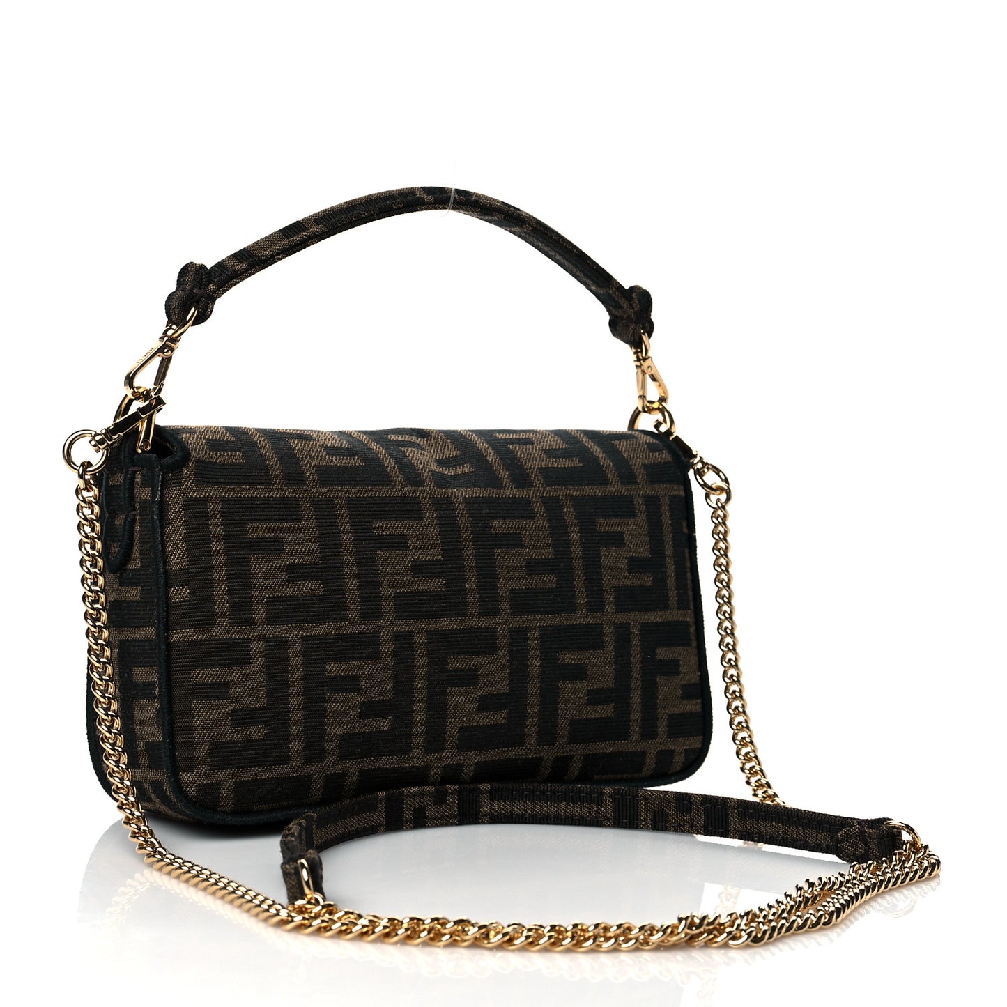 Fabric Jacquard FF 1974 Mini Baguette Tobacco Moro Black