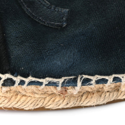 Chanel Velvet CC Espadrilles 39 Dark Navy Black 16 of 17