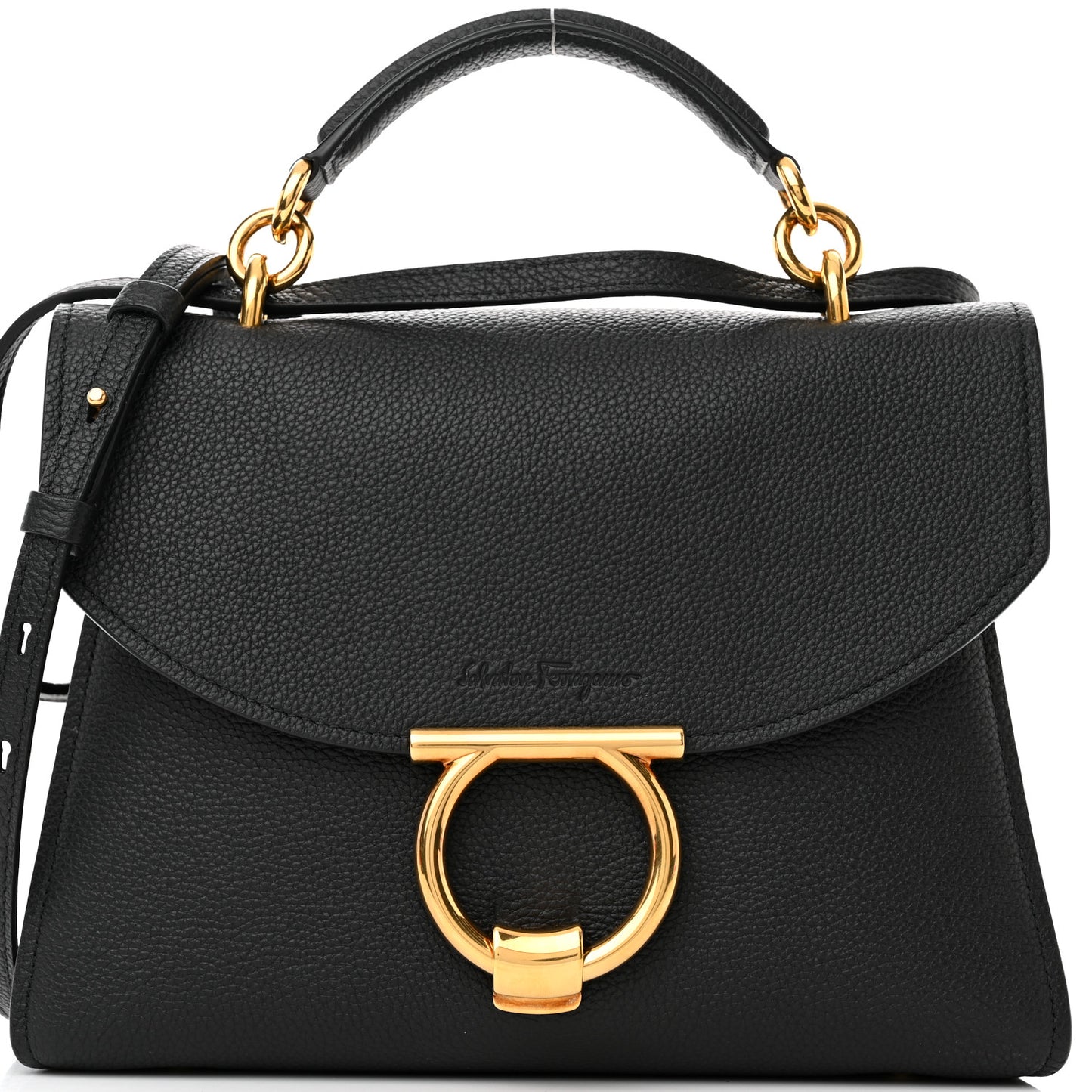 Calfskin Small Margot Top Handle Satchel Black