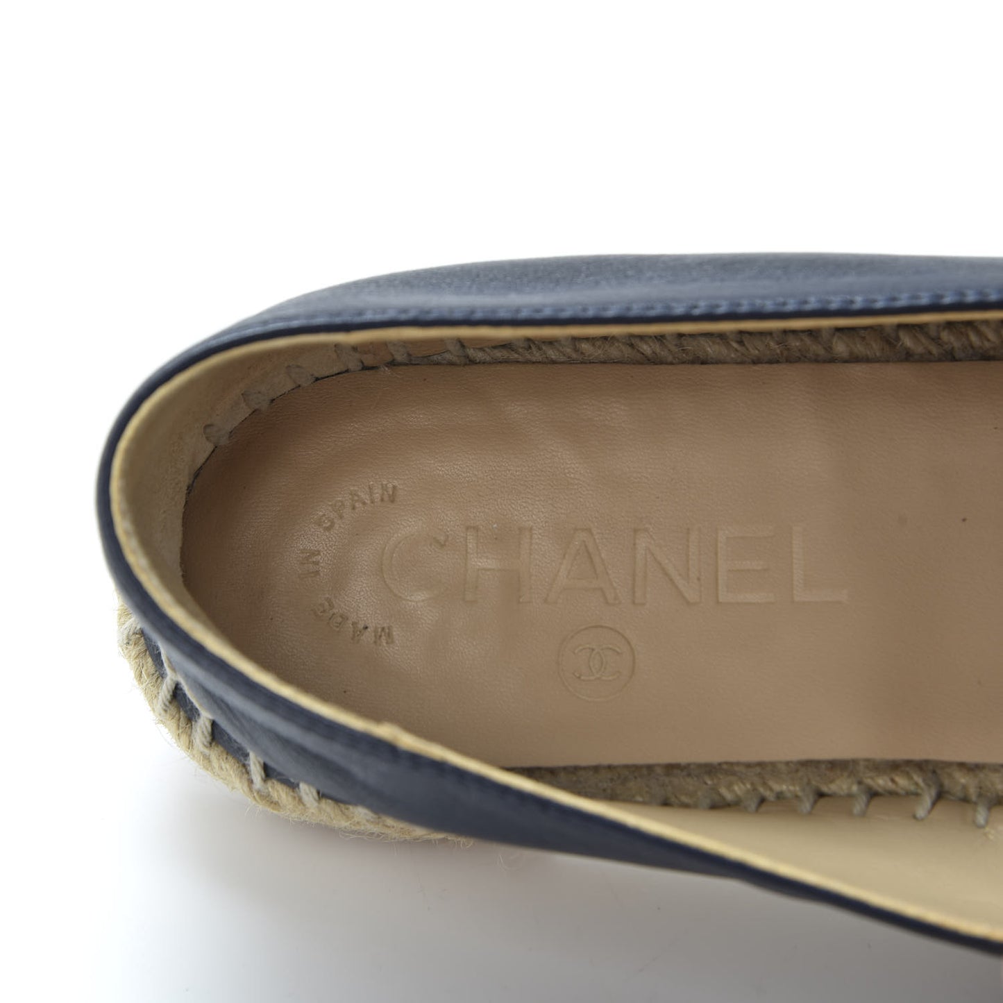 Lambskin CC Espadrilles 37 Navy Black