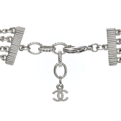 Chanel Resin Pearl Star CC Necklace Grey Silver 4 of 4