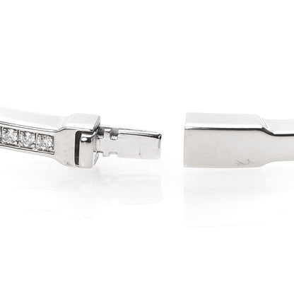 Tiffany 18K White Gold Diamond T Two Hinged Bangle Bracelet 5 of 6