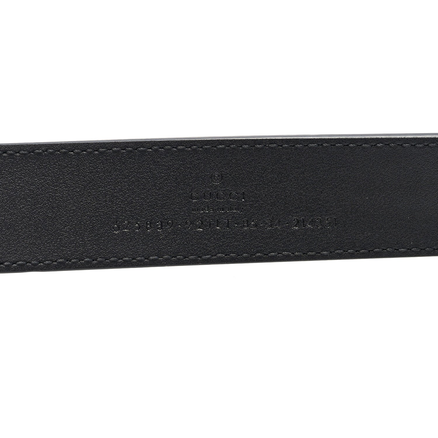 Gucci GG Supreme Monogram Matte Plutone Calfskin Double G 30mm Belt 85 34 Beige Ebony Black 3 of 4