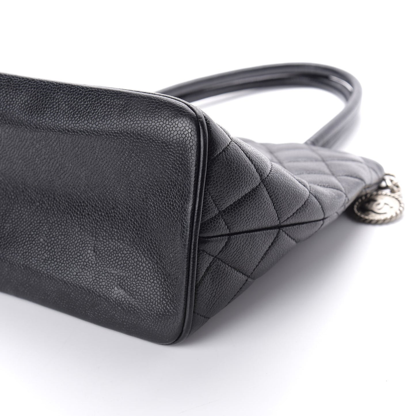 Caviar Quilted Medallion Tote Black