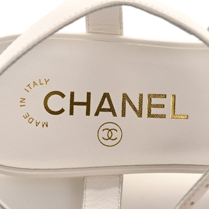 Chanel Lambskin Grosgrain Cap Toe Pearl CC Mary Jane Slingback Flats 38 Black White 8 of 10