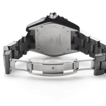 Chanel Stainless Steel Ceramic Diamond 38mm J12 Quartz Watch Black 6 of 8