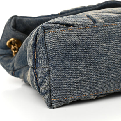 Saint Laurent Denim Quilted Small Loulou Puffer Monogram Chain Satchel Blue Cinnamon 8 of 10