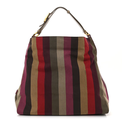 Fendi Canvas Striped Pequin Hobo Multicolor 1 of 11