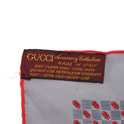 Gucci Silk GG Print Pocket Square Handkerchief Square Scarf Grey 3 of 3