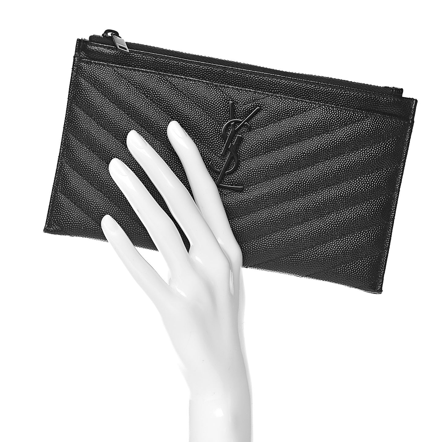Grain De Poudre Chevron Monogram Bill Pouch Black