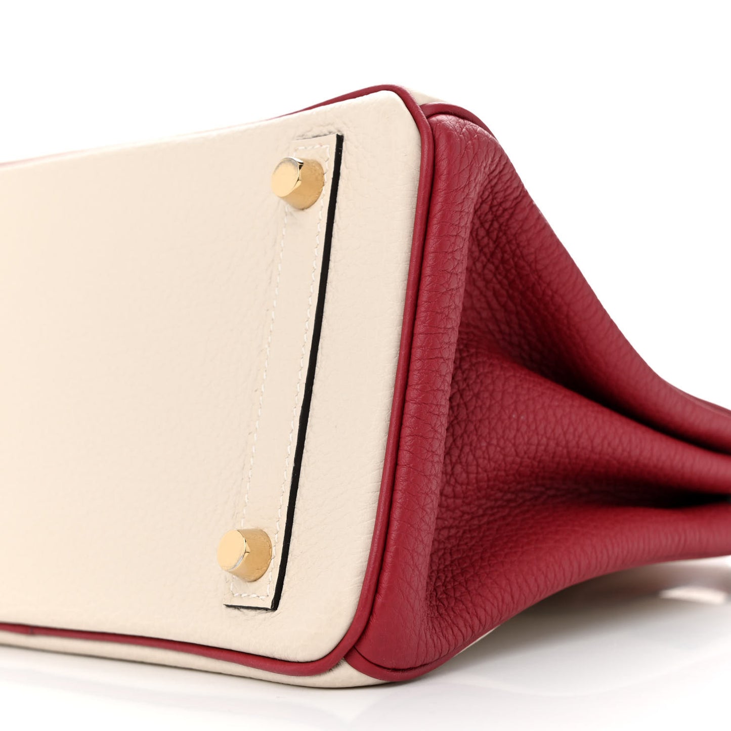 Togo Horseshoe Birkin 25 Craie Rouge Grenat