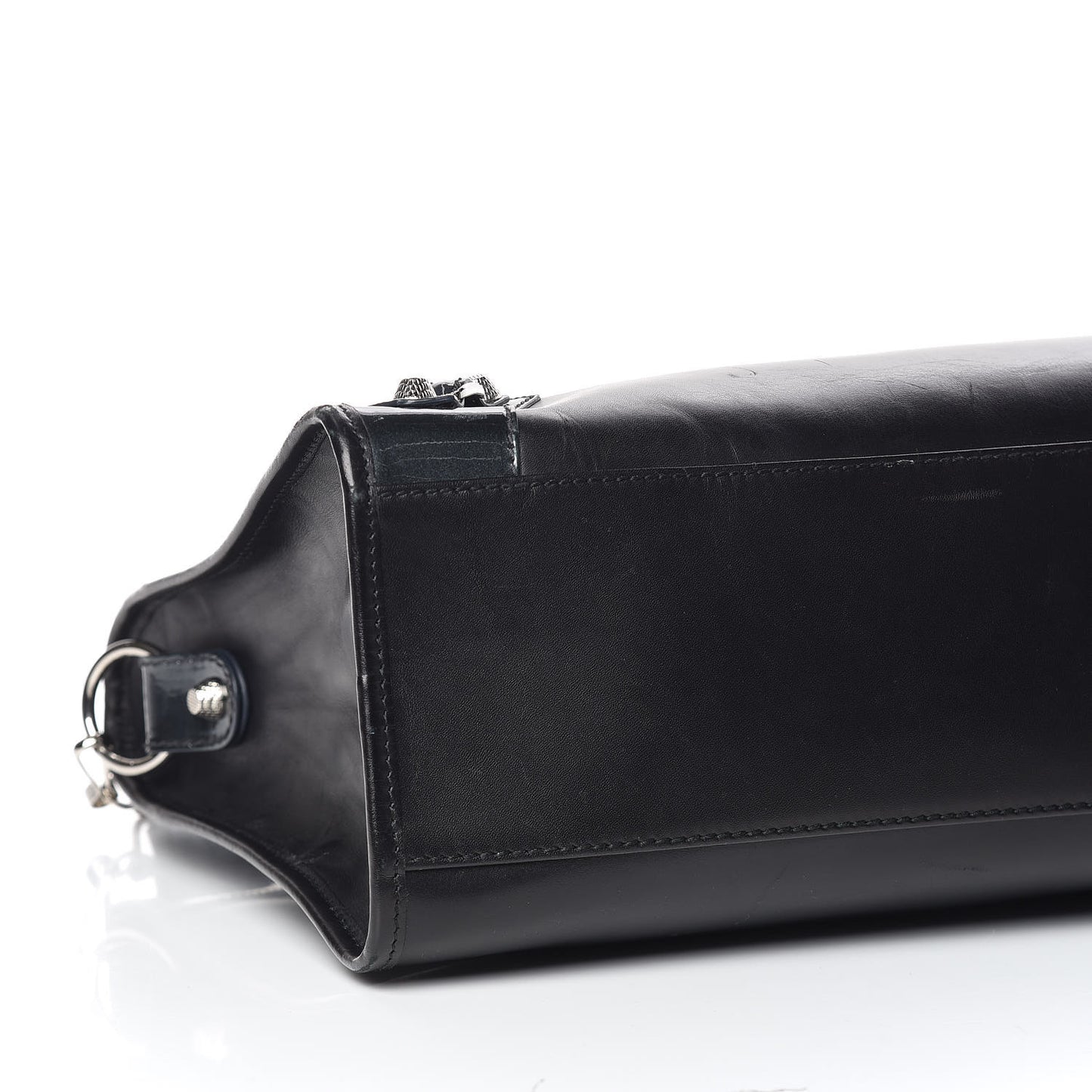 Smooth Calfskin Metallic Patent Giant 12 Silver Hardware City Black Gris