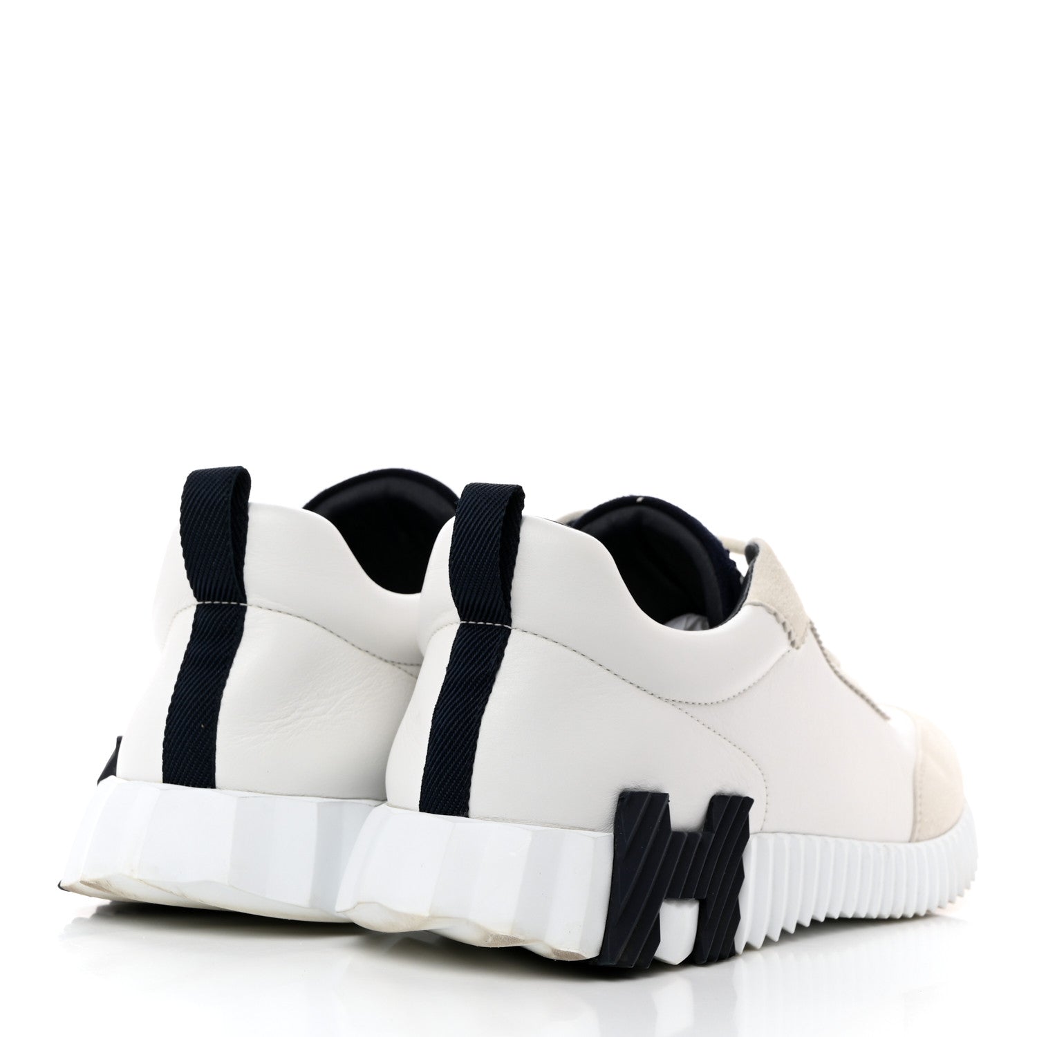 Hermes Goatskin Suede Goatskin Bouncing Sneakers 41 White 4 of 9