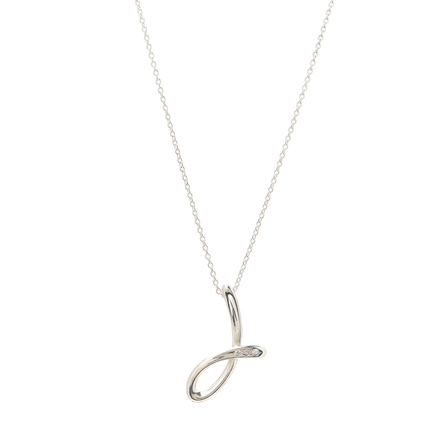 Sterling Silver Elsa Peretti Letter J Pendant Necklace