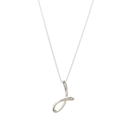 Tiffany Sterling Silver Elsa Peretti Letter J Pendant Necklace 1 of 6