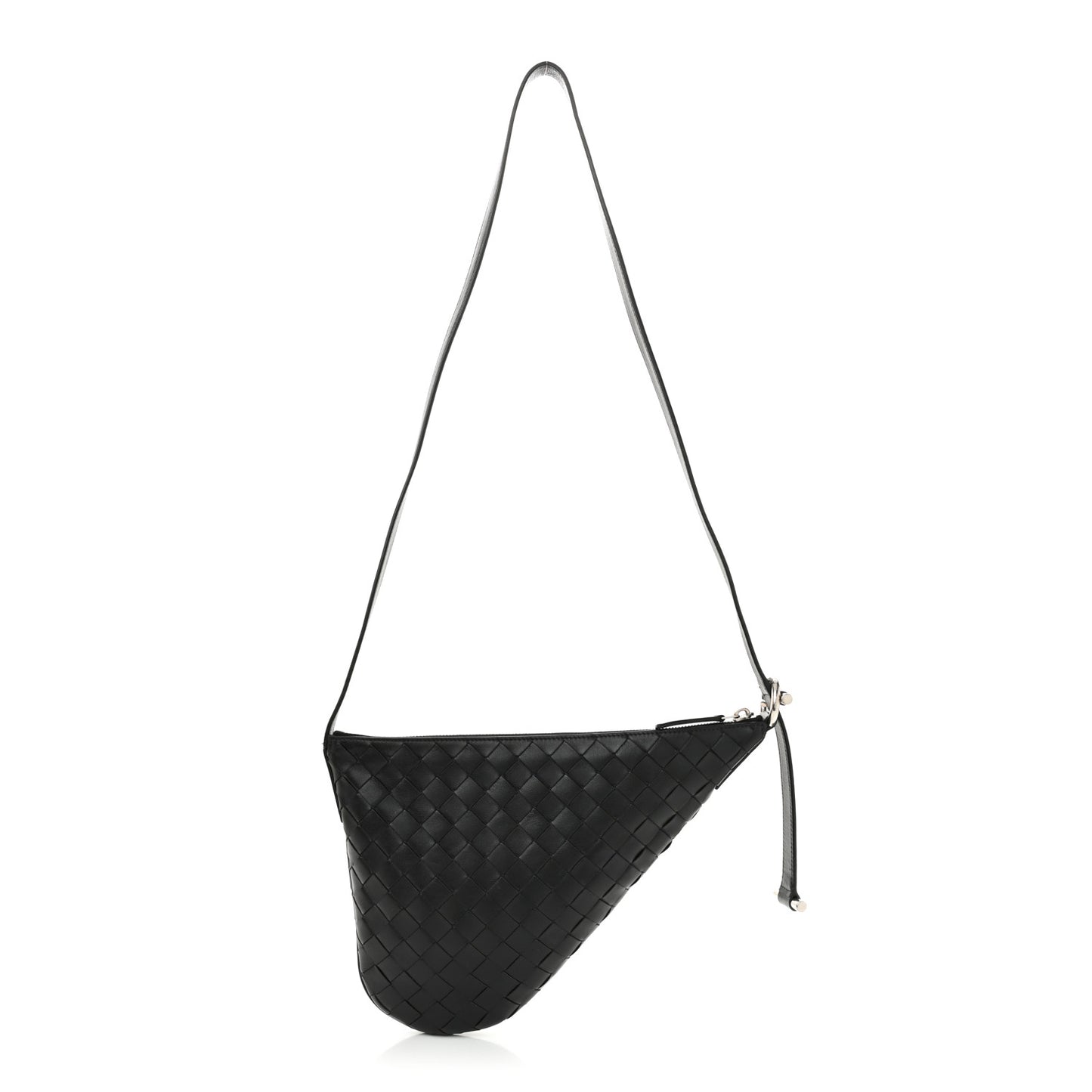 Calfskin Intrecciato Small Virgule Black