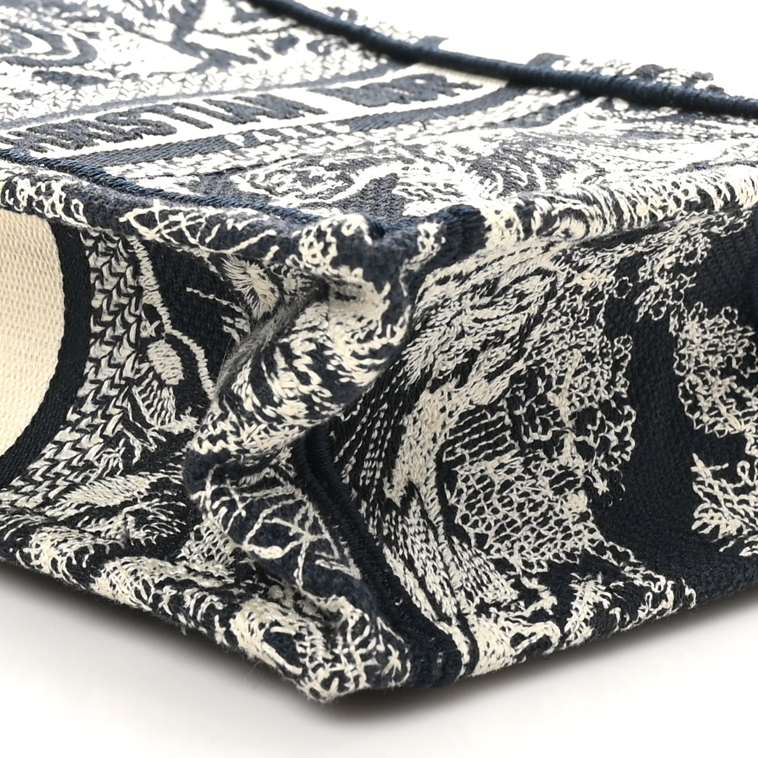 Christian Dior Canvas Toile de Jouy Reverse Embroidered Mini Book Tote Phone Bag Blue 9 of 10