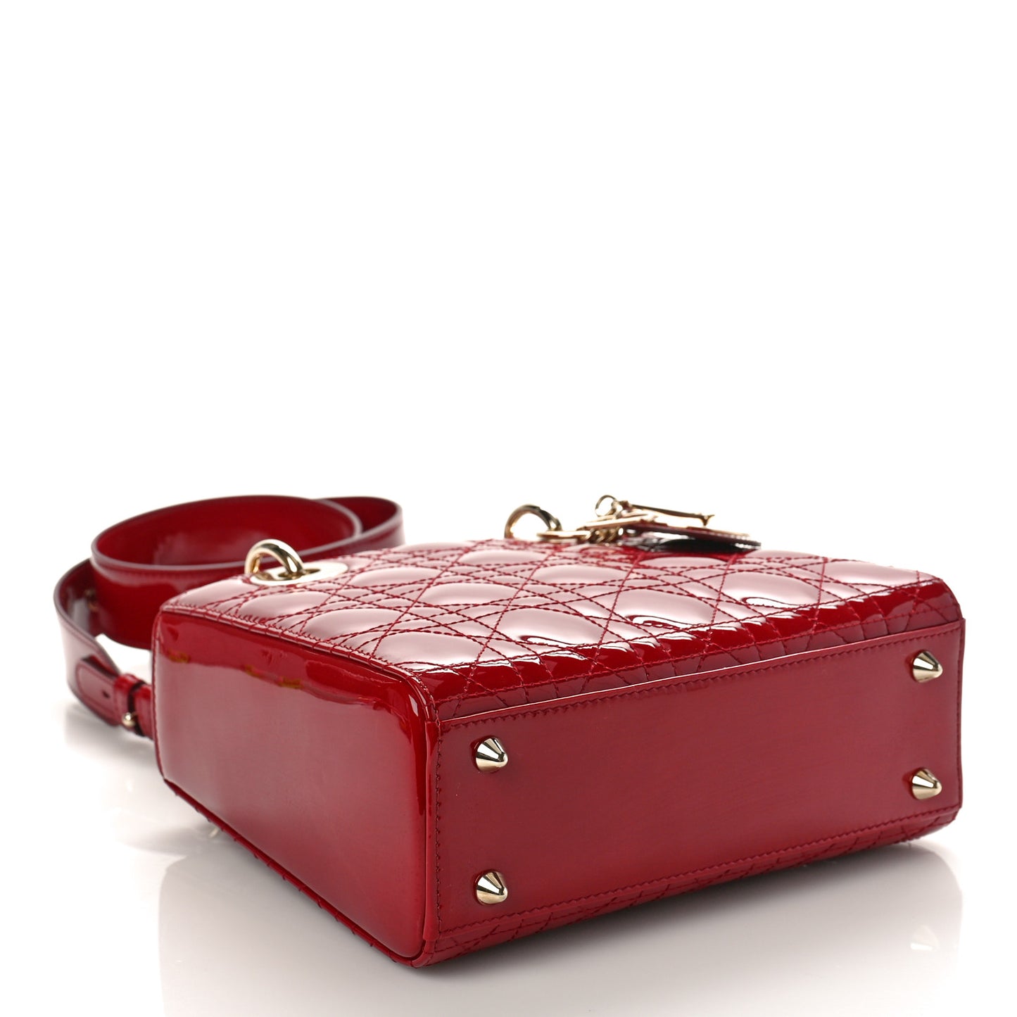 Patent Cannage Small My ABCDior Lady Dior Red