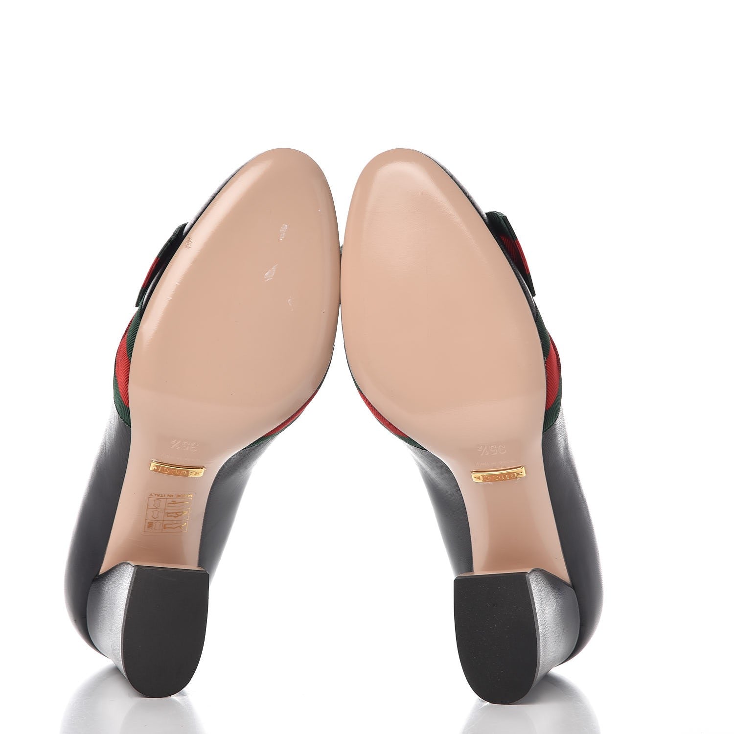 Gucci Malaga Kid Web Bow Aline Pumps 35.5 Black 5 of 10