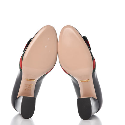 Gucci Malaga Kid Web Bow Aline Pumps 35.5 Black 5 of 10