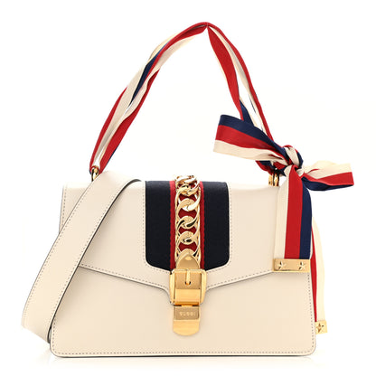 Gucci Calfskin Small Sylvie Shoulder Bag Off White 1 of 7