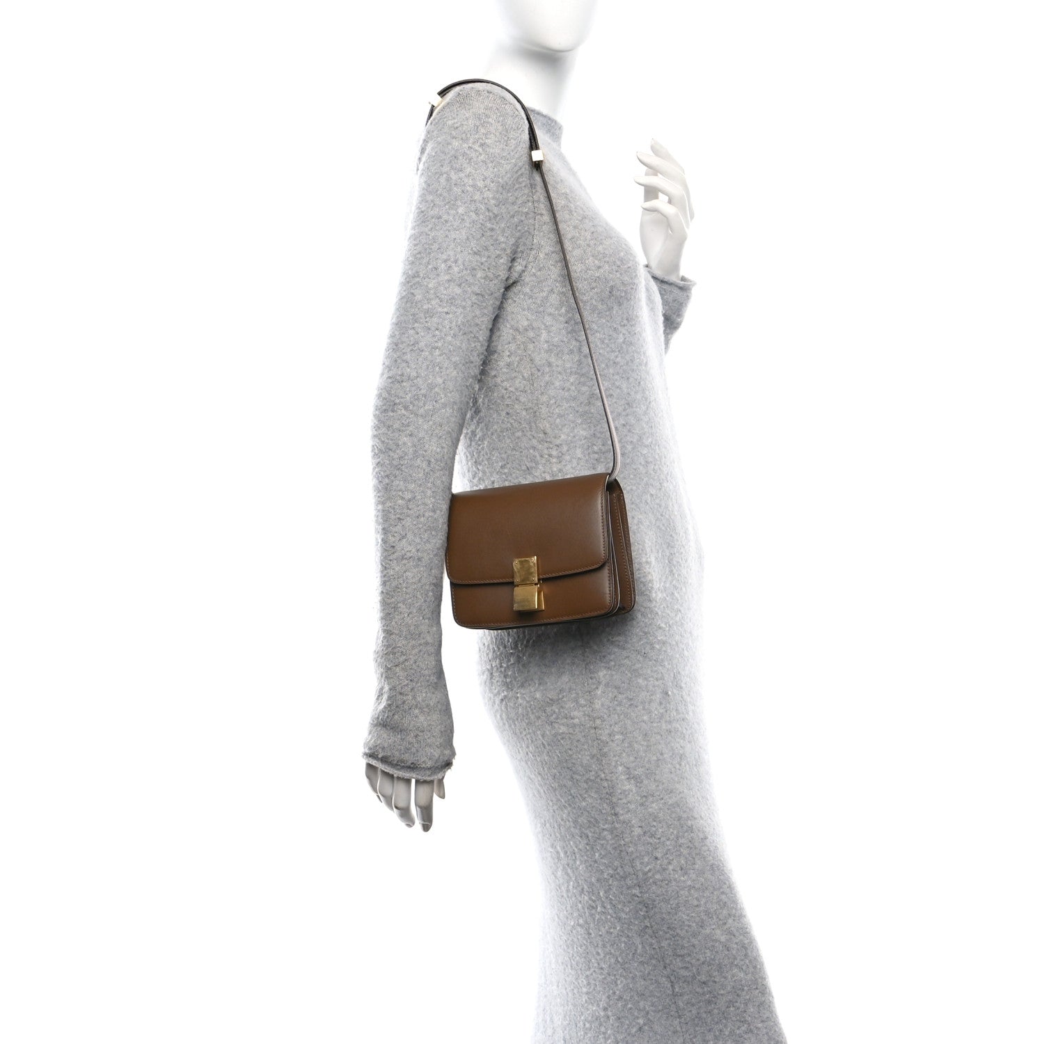 Celine Box Calfskin Small Classic Box Flap Bag Camel 2 of 9