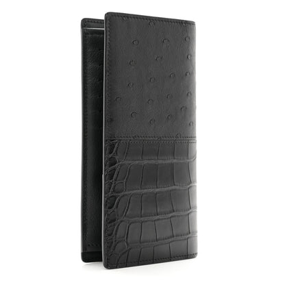Louis Vuitton Crocodile Ostrich Monogram Eclipse Brazza Wallet Black 3 of 7