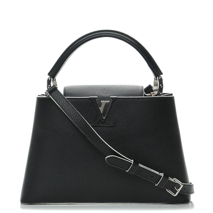 Louis Vuitton Taurillon Capucines PM Black White 1 of 8