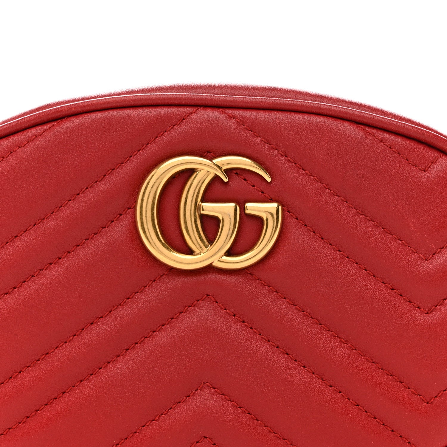 Gucci Calfskin Matelasse GG Marmont Belt Bag 85 34 Hibiscus Red 8 of 12