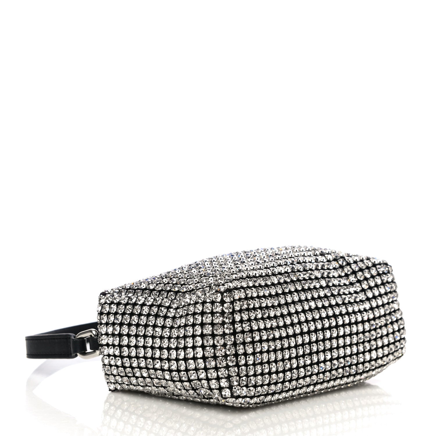 Alexander Wang Mesh Crystal Rhinestone Mini Heiress Pouch Black Silver 4 of 10