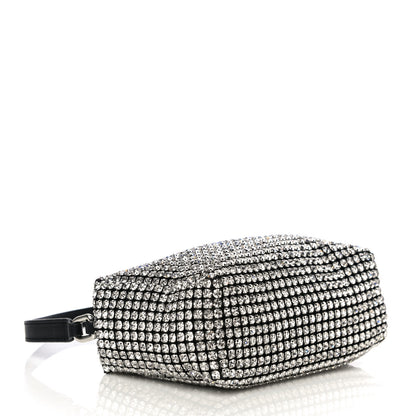 Alexander Wang Mesh Crystal Rhinestone Mini Heiress Pouch Black Silver 4 of 10